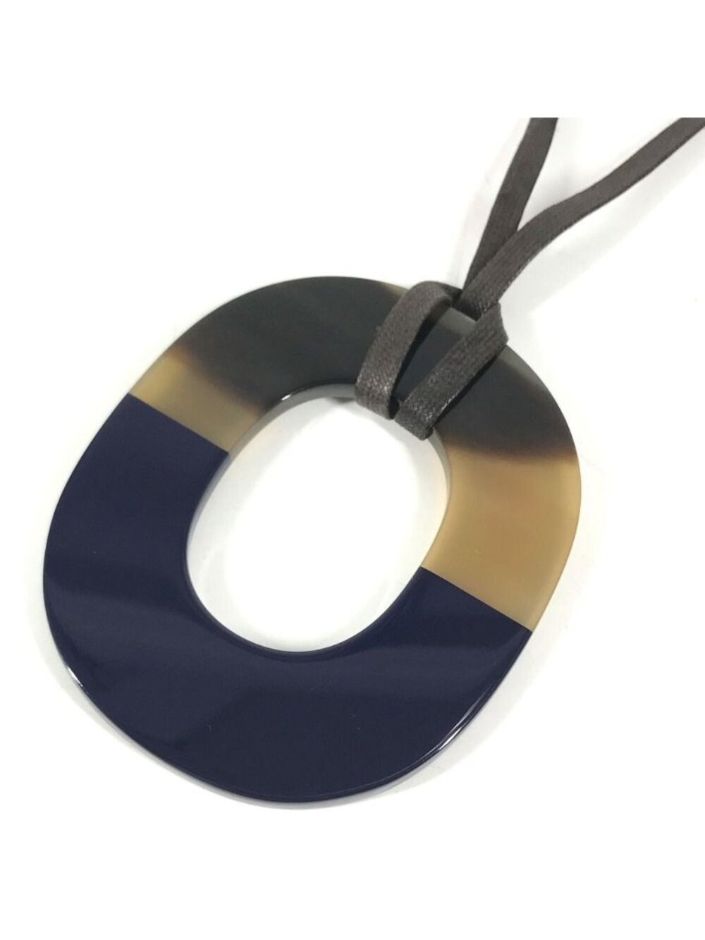 Hermes Necklace Isthme Pop Buffalo Horn Navy
